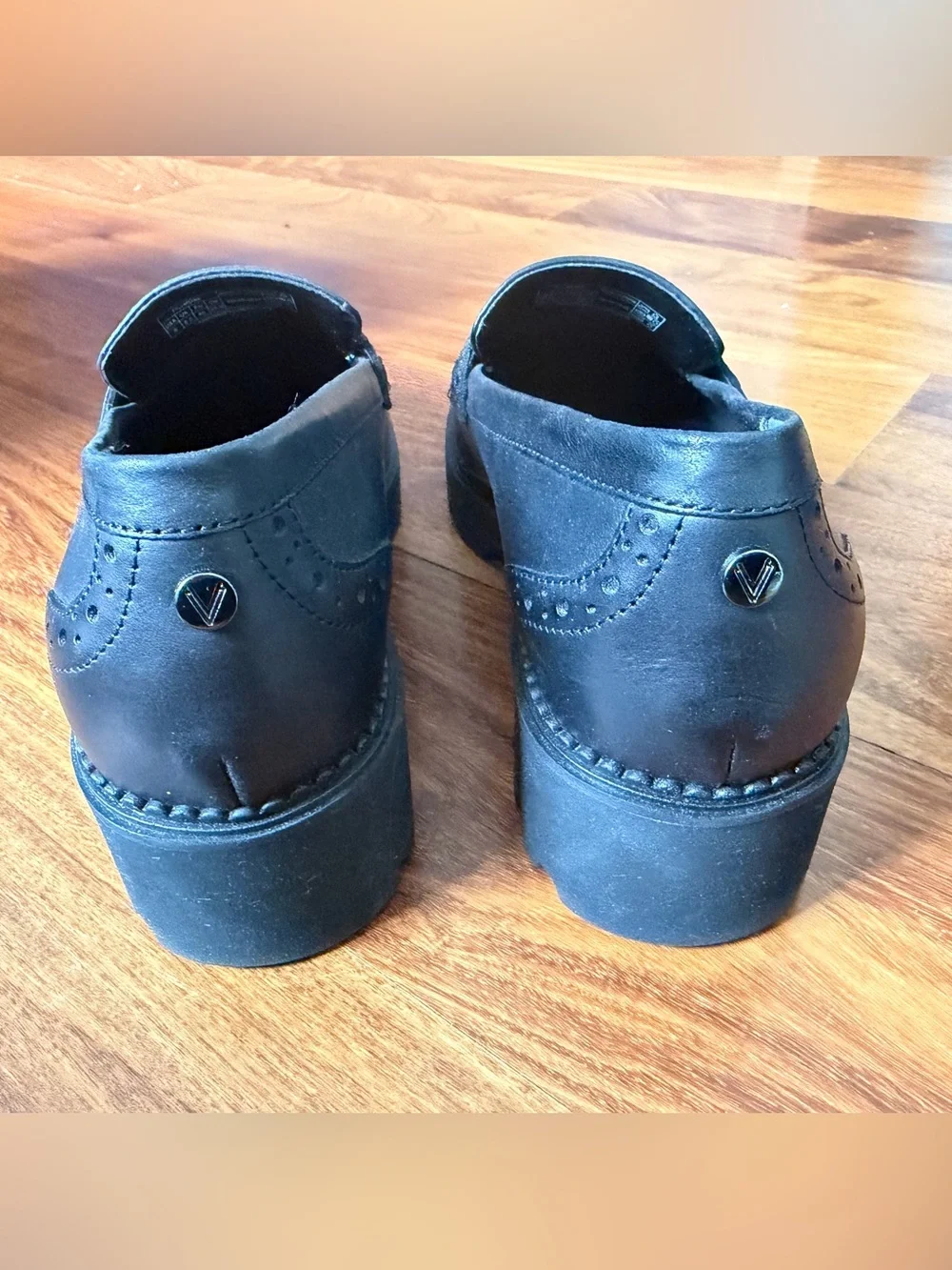 Vionic Black Leather Lug-Sole Penny Loafers Vionic Womens Fillmore